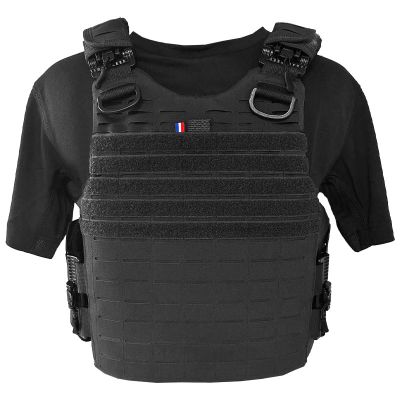 Gilet pare-balles QUICK Release PREMIUM noir, protection NIJ 0101.06 et NIJ 0115.00, niveau L2 E2