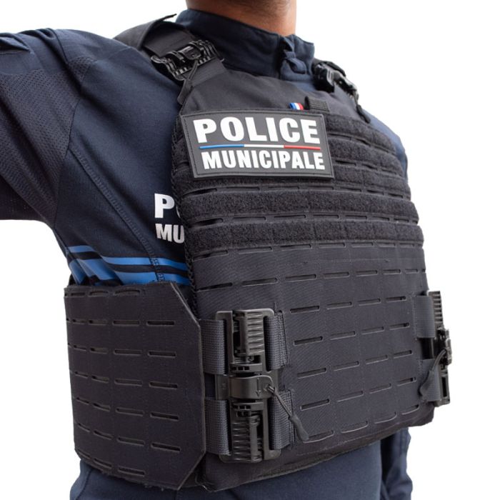  porte plaques QUICK Release IIIA Police Municipale noir